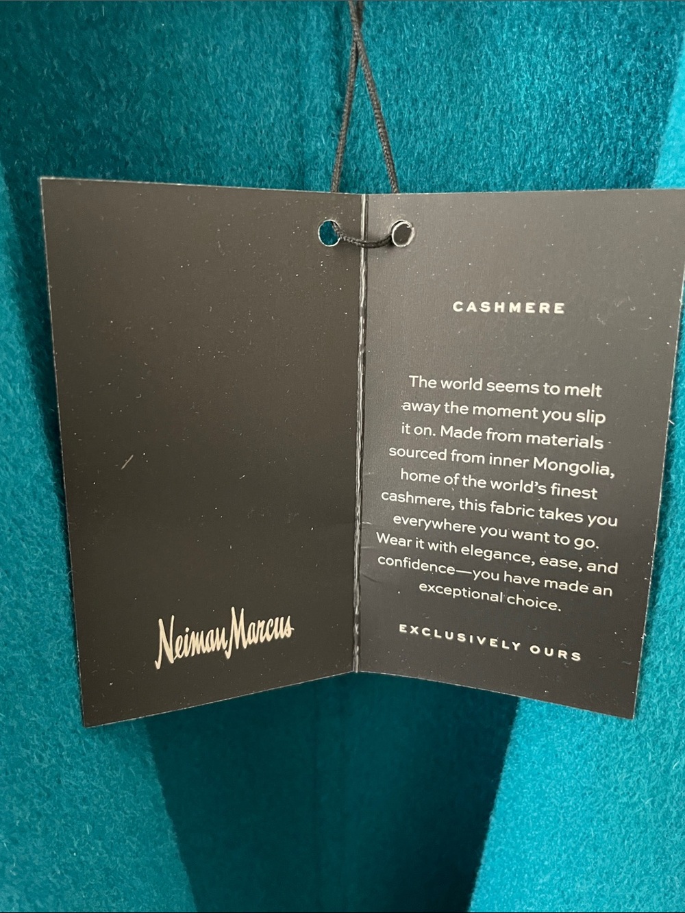 Neiman Marcus Cashmere Collection Teal Size Large Cashmere Jacket, NWT - Picture 10 of 14